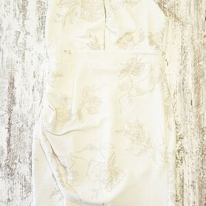 Windsor Womens Size Large Dress White Ivory w/ Gold Accents Sleeveless